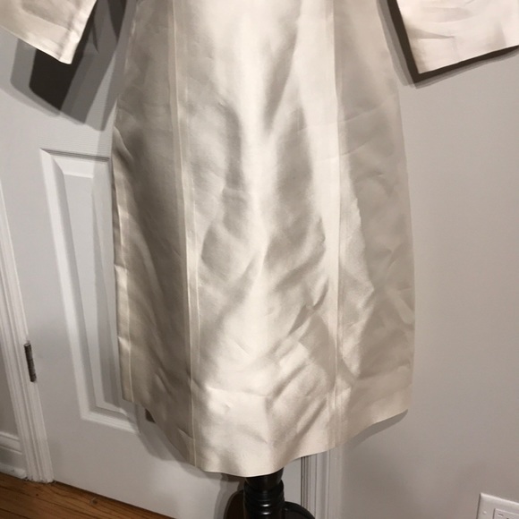 ✅Vintage Mock Mandarin Tunic Shiny Shirt sheath iridescence holographic Shift - Picture 3 of 6